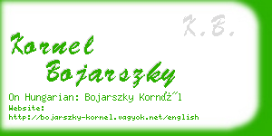 kornel bojarszky business card